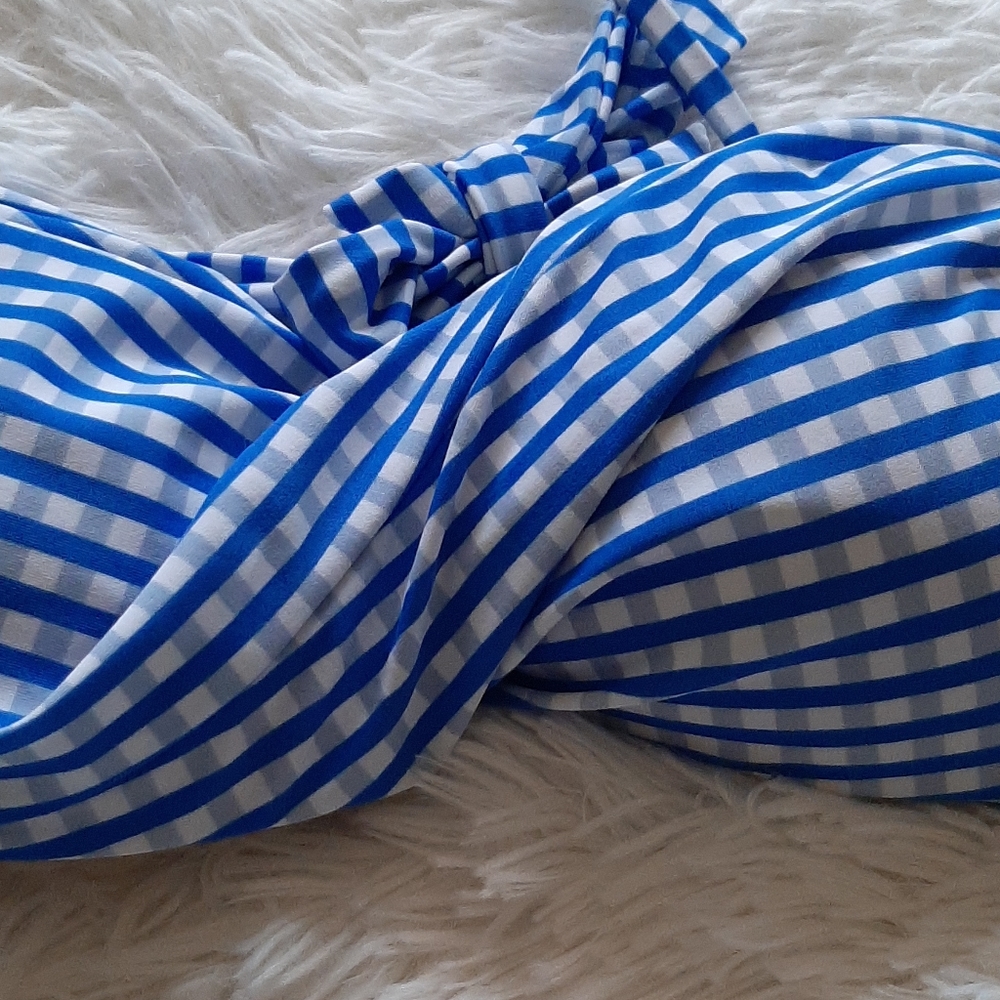Winki White & Blue Checkered Bikini Top - Picture 6 of 8